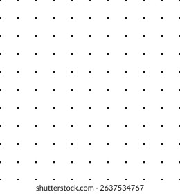Square seamless background pattern from black multiplication symbols. The pattern is evenly filled. Vector illustration on white background