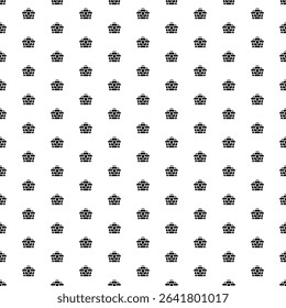 Square seamless background pattern from black treasure chest symbols. The pattern is evenly filled. Vector illustration on white background