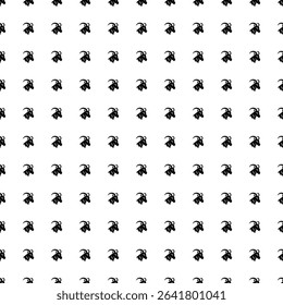 Square seamless background pattern from black goat's head symbols. The pattern is evenly filled. Vector illustration on white background
