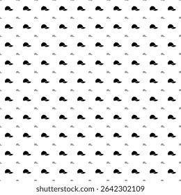 Square seamless background pattern from black baseball cap symbols are different sizes and opacity. The pattern is evenly filled. Vector illustration on white background