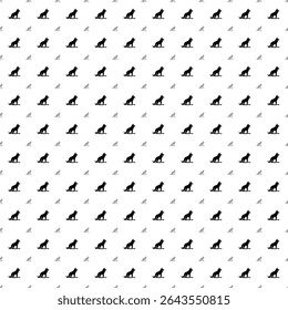 Square seamless background pattern from black wild wolf symbols are different sizes and opacity. The pattern is evenly filled. Vector illustration on white background
