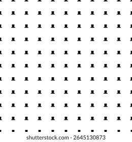 Square seamless background pattern from black top hat symbols. The pattern is evenly filled. Vector illustration on white background