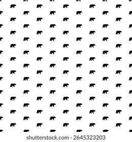 Padrão de plano de fundo quadrado sem costura de símbolos de urso preto. O padrão é preenchido uniformemente. Ilustração vetorial sobre fundo branco