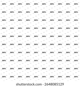 Padrão de plano de fundo quadrado e uniforme de símbolos pretos de 200% são de tamanhos e opacidade diferentes. O padrão é preenchido uniformemente. Ilustração vetorial sobre fundo branco