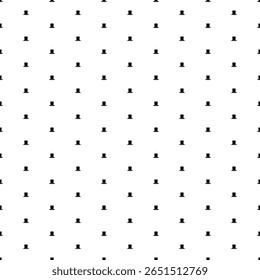 Square seamless background pattern from black top hat symbols. The pattern is evenly filled. Vector illustration on white background