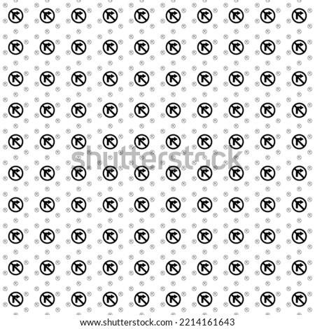 Square seamless background pattern from black no right turn signs are different sizes and opacity. The pattern is evenly filled. Vector illustration on white background