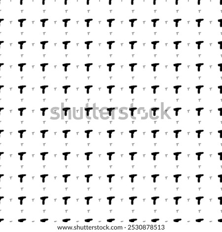 Square seamless background pattern from black electric screwdriver symbols are different sizes and opacity. The pattern is evenly filled. Vector illustration on white background