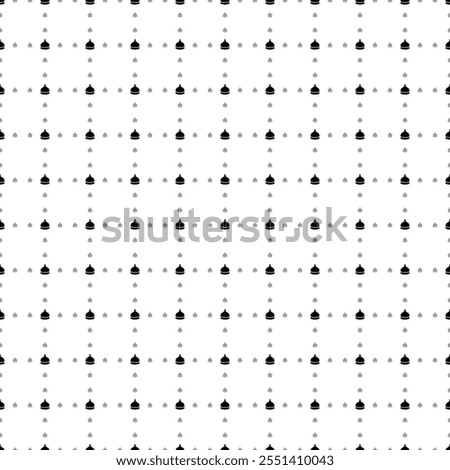 Square seamless background pattern from black reception bell symbols are different sizes and opacity. The pattern is evenly filled. Vector illustration on white background