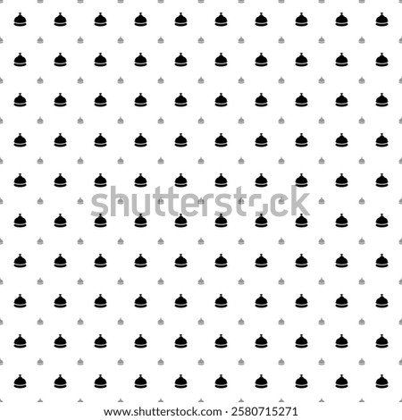 Square seamless background pattern from black reception bell symbols are different sizes and opacity. The pattern is evenly filled. Vector illustration on white background