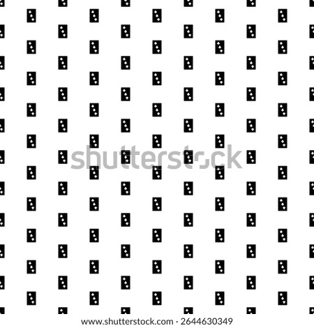 Square seamless background pattern from black Three of Clubs playing cards. The pattern is evenly filled. Vector illustration on white background