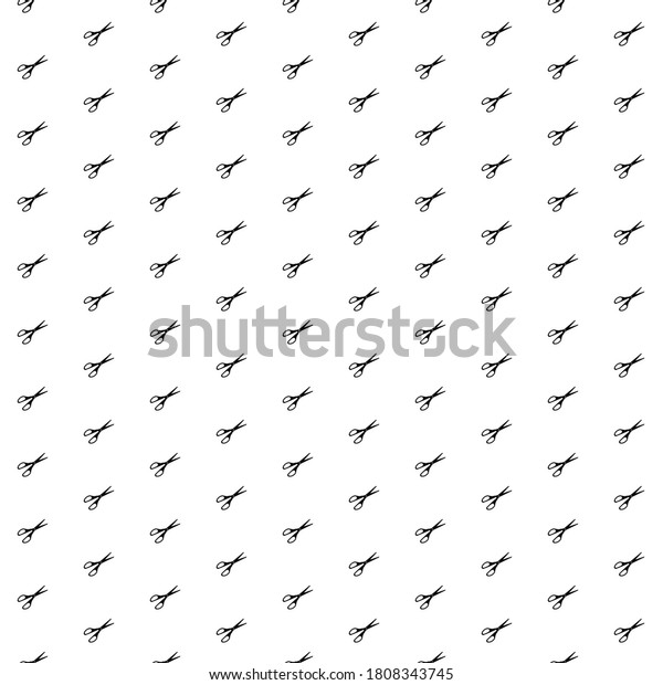 Square seamless background pattern from black\
scissors symbols. The pattern is evenly spaced. Vector illustration\
on white background