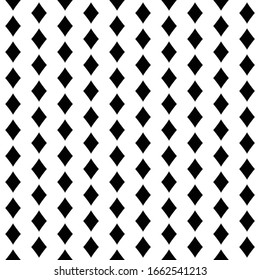 Square seamless background pattern from geometric shapes. The pattern is evenly filled with huge black diamonds. Vector illustration on white background