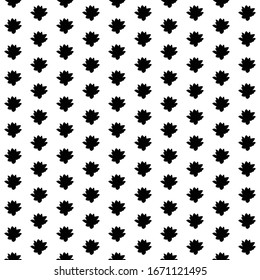 Square seamless background pattern from geometric shapes. The pattern is evenly filled with huge  black lotus flowers. Vector illustration on white background