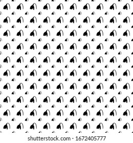 Square seamless background pattern from geometric shapes are different sizes. The pattern is evenly filled with big  black snowdrops. Vector illustration on white background