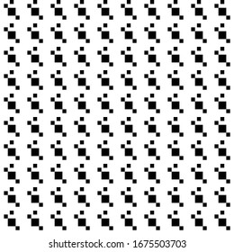 Square seamless background pattern from geometric shapes are different sizes. The pattern is evenly filled with  black rectangles. Vector illustration on white background