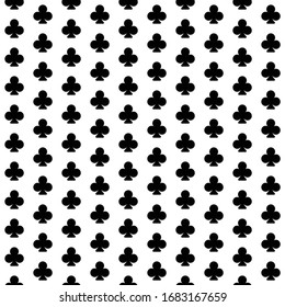 Square seamless background pattern from geometric shapes. The pattern is evenly filled with huge  black clubs. Vector illustration on white background