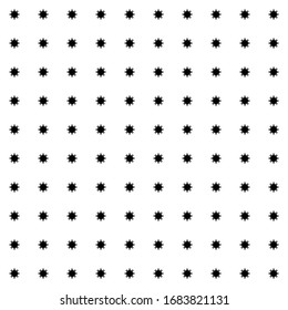 Square seamless background pattern from geometric shapes. The pattern is evenly filled with  black coronavirus symbols. Vector illustration on white background