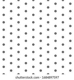 Square seamless background pattern from geometric shapes. The pattern is evenly filled with black wheel symbols. Vector illustration on white background