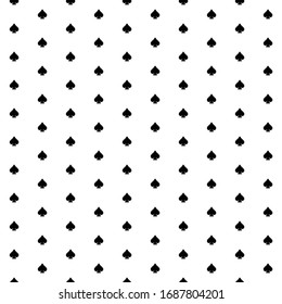 Square seamless background pattern from geometric shapes. The pattern is evenly filled with  black spades. Vector illustration on white background