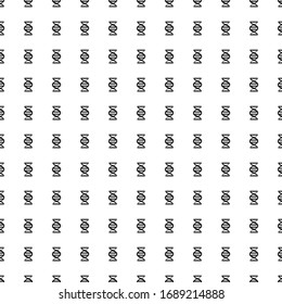 Square seamless background pattern from geometric shapes. The pattern is evenly filled with black dna symbols. Vector illustration on white background