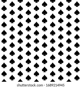Square seamless background pattern from geometric shapes. The pattern is evenly filled with huge  black spades. Vector illustration on white background