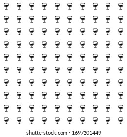 Square seamless background pattern from geometric shapes. The pattern is evenly filled with big  black wineglass symbols. Vector illustration on white background