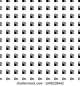 Square seamless background pattern from geometric shapes. The pattern is evenly filled with black gas station symbols. Vector illustration on white background