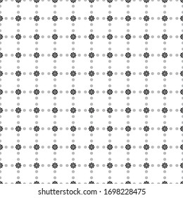 Square seamless background pattern from geometric shapes are different sizes and opacity. The pattern is evenly filled with black wheel symbols. Vector illustration on white background