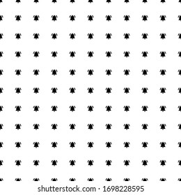 Square seamless background pattern from geometric shapes. The pattern is evenly filled with black bell symbols. Vector illustration on white background
