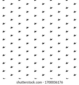Square seamless background pattern from geometric shapes. The pattern is evenly filled with black dove of peace symbols. Vector illustration on white background