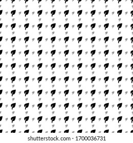 Square seamless background pattern from geometric shapes are different sizes and opacity. The pattern is evenly filled with black leaf symbols. Vector illustration on white background