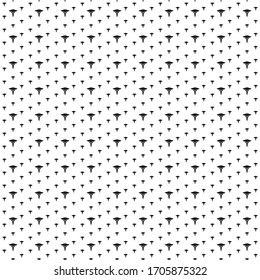 Square seamless background pattern from geometric shapes are different sizes. The pattern is evenly filled with  black caduceus symbols. Vector illustration on white background