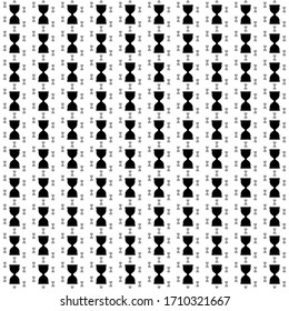 Square seamless background pattern from geometric shapes are different sizes and opacity. The pattern is evenly filled with black hourglass symbols. Vector illustration on white background