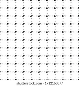 Square seamless background pattern from geometric shapes are different sizes and opacity. The pattern is evenly filled with black dove of peace symbols. Vector illustration on white background
