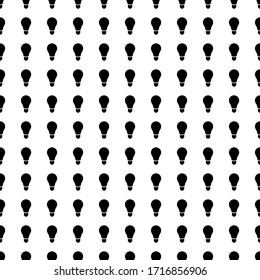 Square seamless background pattern from geometric shapes. The pattern is evenly filled with black lamp symbols. Vector illustration on white background