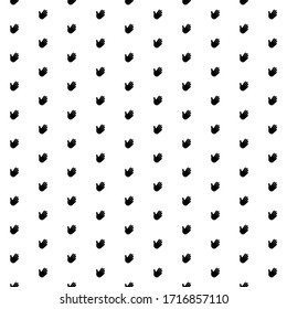 Square seamless background pattern from geometric shapes. The pattern is evenly filled with  black hands. Vector illustration on white background