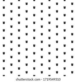 Square seamless background pattern from geometric shapes. The pattern is evenly filled with black alarm clock symbols. Vector illustration on white background