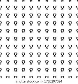 Square seamless background pattern from geometric shapes. The pattern is evenly filled with black trophy symbols. Vector illustration on white background