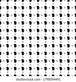 Square seamless background pattern from geometric shapes are different sizes and opacity. The pattern is evenly filled with black mug beer symbols. Vector illustration on white background