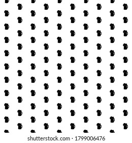 Square seamless background pattern from geometric shapes. The pattern is evenly filled with black mug beer symbols. Vector illustration on white background