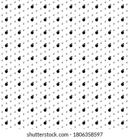Square seamless background pattern from geometric shapes are different sizes and opacity. The pattern is evenly filled with black apple symbols. Vector illustration on white background