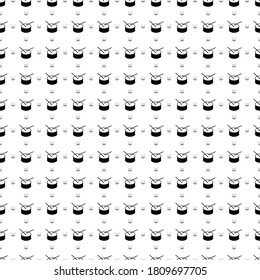 Square seamless background pattern from geometric shapes are different sizes and opacity. The pattern is evenly filled with black drum symbols. Vector illustration on white background