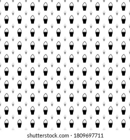 Square seamless background pattern from geometric shapes are different sizes and opacity. The pattern is evenly filled with black ice cream symbols. Vector illustration on white background