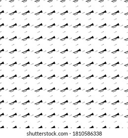 Square seamless background pattern from geometric shapes are different sizes and opacity. The pattern is evenly filled with black trumpet symbols. Vector illustration on white background