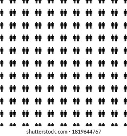 Square seamless background pattern from geometric shapes. The pattern is evenly filled with black man with man symbols. Vector illustration on white background