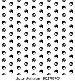 Square seamless background pattern from geometric shapes. The pattern is evenly filled with black laughter Emoticons. Vector illustration on white background