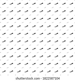 Square seamless background pattern from geometric shapes are different sizes and opacity. The pattern is evenly filled with black trumpet symbols. Vector illustration on white background