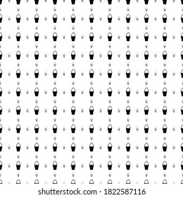 Square seamless background pattern from geometric shapes are different sizes and opacity. The pattern is evenly filled with black ice cream symbols. Vector illustration on white background