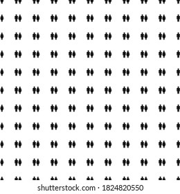 Square seamless background pattern from geometric shapes. The pattern is evenly filled with black man with woman symbols. Vector illustration on white background
