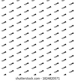 Square seamless background pattern from geometric shapes. The pattern is evenly filled with black trumpet symbols. Vector illustration on white background